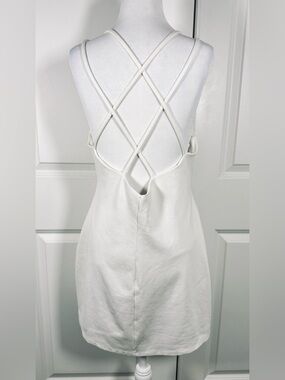 Lulus White Strappy Open Back Mini Dress Bridal Shower Honeymoon XL